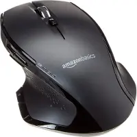 Amazon Basics Ergonomische kabellose Maus, 1600 DPI, Schwarz