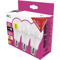 Emos LED Lampe 3er Pack, 13,2 W Ersatz für 100 W Glühbirne, A60, E27 Sockel, Helligkeit 1 521 Lumen, Warmweiß 2700 Kelvin, ZQ5160.3