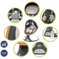 4Baby | Elektrische Babyschaukel - Babyschaukel bis 9 kg - Babywippen - 5 Geschwindigkeiten - Musik - Timer - Ergonomisch - Rock’n Relax - Graphite