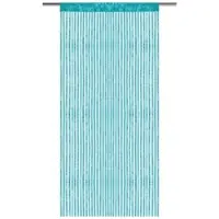 Arsvita Fadenvorhang Fadengardine Gardine Vorhang Metall-Optik 140 cm x 250 cm Stangendurchzug Türkis