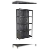 KAWOLA Highboard ARLES Vitrine Metall schwarz 2 Türen
