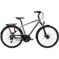 KROSS Trekkingrad "Trans 4.0 grau 24 Gänge" Gr. 53, grau, schwarz, Fahrräder, Herren, 53cm, 28 Zoll (71,12cm) hinten: 28 Zoll (71,12cm), Trekkingrad