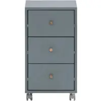 Proregal Möbelpartner Rollcontainer Jaguar | HxBxT 59,7x32,6x39cm | 3 Schubladen | Blau | Bürocontainer mit Frontgriffleiste von