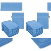 Betz 20 Stück Waschhandschuhe Waschlappen PREMIUM Größe 16x21 cm 100% Baumwolle Farbe hellblau