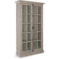Bizzotto Vitrine Columbia aus Eschenholz, klassisch, Natur, 2 Türen, Glasfront für stilvolle Aufbewahrung