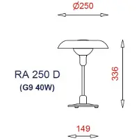 Piet Hein RA 250 D Tischleuchte Schwarz - , Metallisch, für Wohnzimmer, Metall