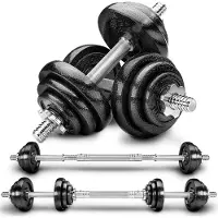 RE:SPORT Hantelset Gusseisen 20 kg Kurzhanteln Langhantel Set Hantel Hantelscheiben