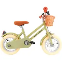 Bandits and Angels Bandits & Angels Kinderfahrrad 12 Zoll Retro Rider Grün ab 3 Jahren - Metall-Kinderfahrrad für Jungen und Mädchen - Inklusive Lenkerkorb - Verstellbarer Sattel und Lenker - 12-Zoll-Luftreifen