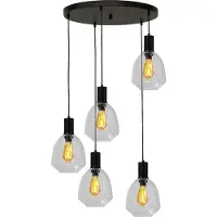 Masterlight Pendelleuchte Porto 5-flammig Glas Transparent Ø60cm
