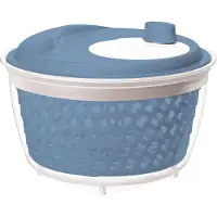 Rotho Salatschleuder 4,5L Fresh - Salattrockner 25 x 25 x 16,5 cm - Salat Schleuder mit Kurbel und Siebeinsatz - Gemüseschleuder mit Antirutschfüßen