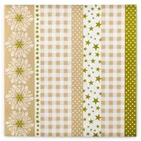 Sovie HORECA Weihnachtsserviette Calypso-Stripes in Gold-Beige aus Linclass Airlaid 40 x 40 cm, 50 Stück