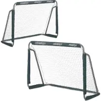 Relaxdays Fußballtor Garten, 2er Set, Kinder & Erwachsene, HBT: 110 x 150 x 75 cm, Metall, stabile Tore Fußball, grau