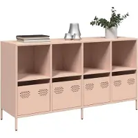 vidaXL Sideboard Rosa 135x39x73,5 cm Kaltgewalzter Stahl