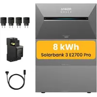 Anker Balkonkraftwerk Speicher 8 kWh, SOLIX Solarbank 3 E2700 Pro mit 2x BP2700 Akku, Smarten Zähler & Smart Plugs für Balkonkraftwerk (0% MwSt)