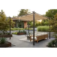 Jet-Line Gartenpavillon LUXOR LIGHT Dach beige Pergola 3x4 m Schiebedach Pavillon