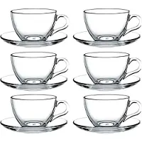 Pasabahce 6er Set Basic Espresso Tassen Set 90ml Kaffeeset transparent