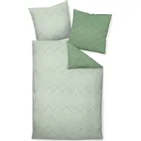 Janine Design Mako-Satin Bettwäsche-Garnitur J.D. 87053 Farbe jade waldgrün-06 Größe 200x220+2x80x80cm
