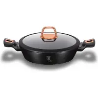 Berlinger Haus BH/1640N, Rund, Allzweckpfanne, Schwarz, Aluminium, 3,8 l, Glas