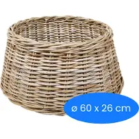 WDMT Geflochtener Weihnachtsbaumrock - Ø 60 x 26 cm - Weihnachtsbaumkorb - Weihnachtsbaum - Weihnachtsbaumständer - Weihnachtsdekoration - Braun