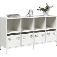 vidaXL Sideboard Weiß 135x39x73,5 cm Kaltgewalzter Stahl