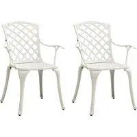 vidaXL Möbel Outdoor Relaxsessel,Balkonstuhl Gartenstühle 2 Stk. Aluminiumguss Weiß DE54991