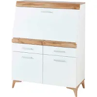 Innostyle Sekretär Vanya mit 3 Türen und 2 Schubladen - weiß/Eiche