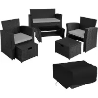 TecTake Rattan Sitzgruppe Modena für 4 bis 6 Personen