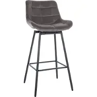 CLP Barhocker Weston schwenkbar Samt HBT: 105x49x56 cm grau Samt