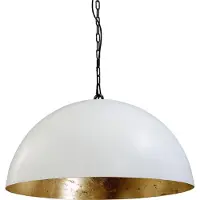 Masterlight Pendelleuchte Larino 1-flammig Stahl Weiß-Blattgold Ø80cm
