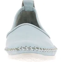 Andrea conti Damen Slipper Mokassin aus weichem Leder im Boho Style 0027449, Größe:42 EU, Farbe:Blau