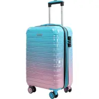 Blade Erweiterbares Handgepäck - Hartschalen Koffer Trolley -Leichter Reisekoffer aus ABS+PC mit TSA Schloss-4 Spinner Räder Koffer-Rollkoffer-ROSA M