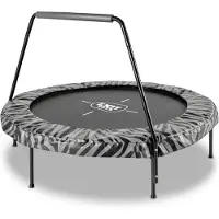 Exit Tiggy Trampolin ø140cm, mit Haltestange, Rund, Kindertrampolin, Schwarz/Grau