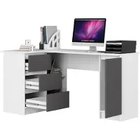 Akord Furniture Factory IP0PBIUB20LEBIASZA, Ecke, Matt, Weiß, 3 Schublade(n), 850 mm, 1550 mm