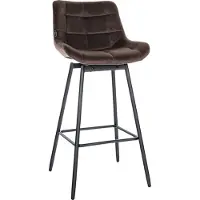 CLP Barhocker Weston Schwenkbar Braun/Samt