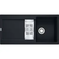 Franke Spüle MARIS MRG 651 BLACK MATT mit Druckknopfventil und Abtropfbecken / Ausschnittmaß 950 x 480 mm