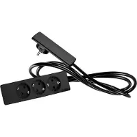 Evoline PlugFix - schwarz - mit EVOline Express 3-fach Verteiler Kabellänge 1,5 m / Steckdosenleiste