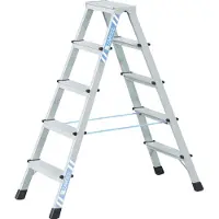Zarges genietete Stehleiter eloxiert XLstep B 2x5 Stufen