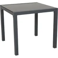 SVITA Gartentisch aus Aluminium mit Glasplatte Balkon-Tisch Gartenmöbel Grau