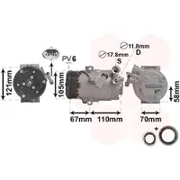 VAN WEZEL 3700K494 Type CVC Klimaanlage Klimakompressor PAG 46 R134a für OPEL Astra H Caravan (A04) Astra H Schrägheck (A04) Astra H GTC (A04)