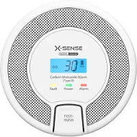 X-Sense CO03D, Kohlenstoffmonoxid-Melder, Kabelgebunden, Weiß, Grau, 85 dB, Akku, 1,5 V