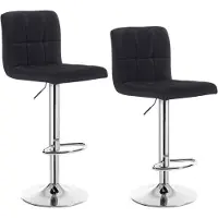 Woltu Stilvoller Barhocker 2er Set aus Leinen & Metallbeinen schwarz