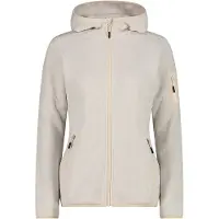 CMP Strickfleecejacke "KNITTED MELANGE HOODY WOMAN HOODY JACKET" mit Kapuze Ünbergangsjacke für Outdoor-Aktivitäten, mit Kapuze, atmungsaktiv