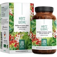 NATURTREU Weißdorn mit Arjuna, Kakao, Q10 & Vitamin B1 - HERZWOHL - 60 vegane Kapseln -
