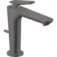 Axor Citterio C Einhebel-Waschtischmischer 125, mit CoolStart und Zugstangen-Ablaufgarnitur, 49030340, Farbe: Brushed Black Chrome
