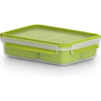EMSA CLIP & GO Snackbox 1,2 L mit 3 Einsätzen, Box, Rechteckig, 1,2 l, Transparent, Deutschland, 163 mm