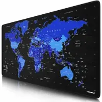 Titanwolf Gaming Mauspad, 900 x 400mm XXL Mousepad, verbessert Präzision & Geschwindigkeit, Welktarte blau