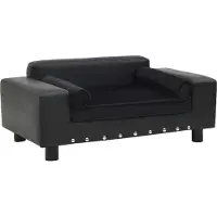 Syfax Hundesofa Schwarz 81x43x31 cm Plüsch und Kunstleder