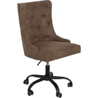 Invicta Bürostuhl VICTORIAN 49-57cm Mikrofaser braun im Chesterfield Stil