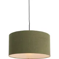 QAZQA Hängelampe schwarz mit grünem Schirm 50 cm - Combi 1