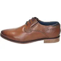 Bugatti Herren Echtleder Halbschuh Schnürer cognac, Herren:45 EU